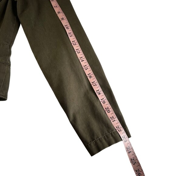 Vintage Military Jacket Olive Green Cotton Utility Y2K Fitted Style Size 6 - Picture 10 of 12